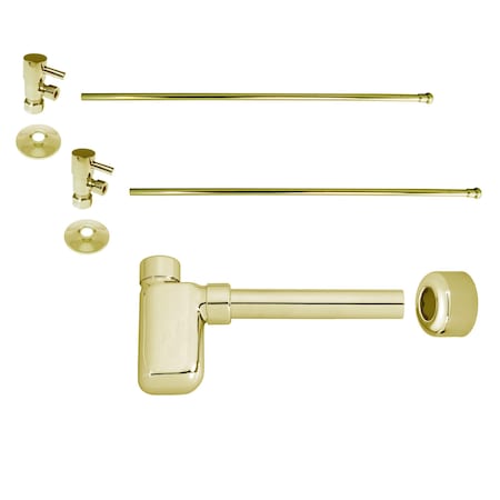 Westbrass Flat Trap 1/4-Turn Lavatory Kit W/ Valves & Risers PB D1938QRL-01
